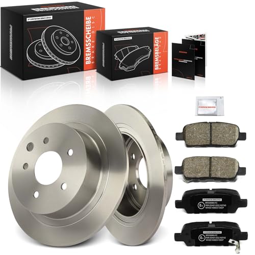 Frankberg Brake Kit incl. 2x Brake Disc + 4x Brake Pad Rear Compatible with Qashqai +2 I J10 NJ10 Juke F15 NV200 Pulsar Replace# SA1226251