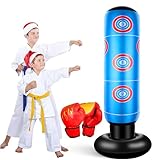 EQARD Sac de Frappe pour Enfants avec Gants De Boxe 160cm Sac De Boxe Gonflable pour Enfan...