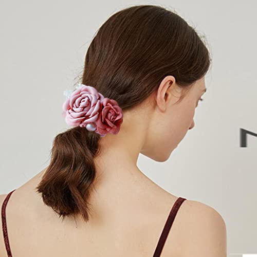 Hair Scrunchies Set - 3Pcs Flower Hair Ties Set, Elastic Floral Ponytail Holders, Hair Accessories For Women Girls Wedding Festival Gifts #TOP4