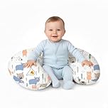 Little Grape Land Nursing Pillow for Breastfeeding, Soft and Supportive Breastfeeding Pillow for Mom and Baby, Cute Feeding Pillow with Removable Cover for 0–12 Months(Bear)