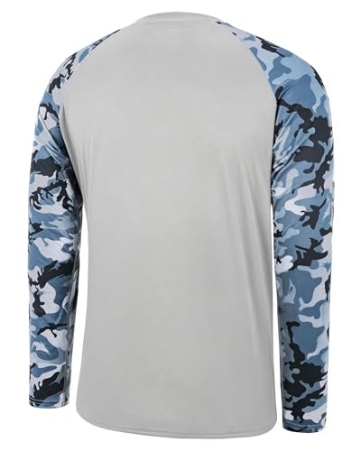 Image of FISHEAL Mens Long Sleeve Fishing Camo Shirts, UPF 50+ Sun Swim Rash Guard