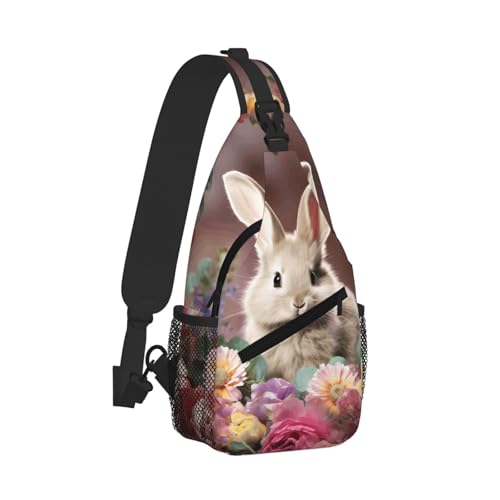 Mochila tipo bandolera para mujeres y hombres, diseño flores de Pascua miniatura 2