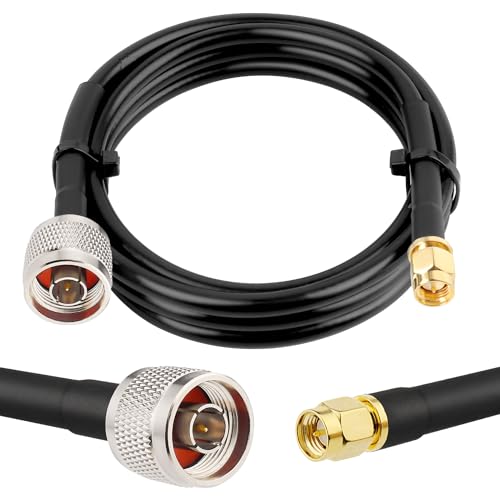 Image of MOOKEERF KMR240 N Male to SMA Male Cable - 5FT Ultra Low Loss SMA to N Cable 50 ohm for WiFi Router /GPS Receiver /Antenna /Signal Booster Use