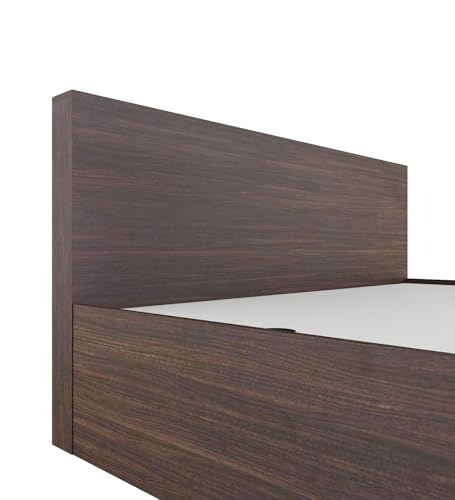 Image of Delta Queen Bed with Box Storage | Engineered Wood | Choco Walnut Finish | Sturdy & Classic | Knock-Down Assembly | 3 Years Warranty