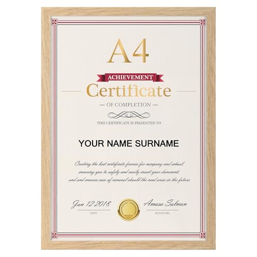 Giftgarden Marco A4, Marcos de Fotos Color Madera de PVC, Perfecto para Enmarcar Paisajes, Retratos, Obras de Arte y Fotografías, Ideal Opción para Espacios de Arte, Oficinas y Hogares