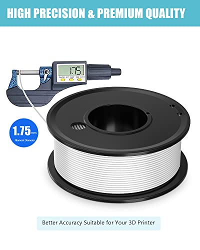 3D Printer Filament PLA 1.75mm 3-D Printing Materials 5 Colors Bundle Print Filiment 1.75 mm White Black Red Blue Purple Dimensional Accuracy ±0.02mm Fillament Spool Vacuum Packaging 250G X 5 - Image 4