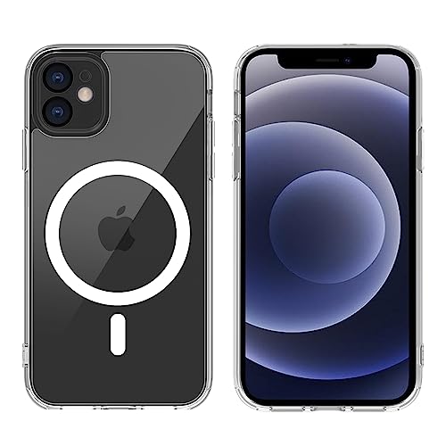 iPhone 12 ケース クリア pc 耐衝撃 Magsafe対応 軽量 薄型 傷防止 滑り止め 黄ばみなし 指紋防止 米軍MIL規格 ワイヤレス充電対応 スマホカバー EUMADOVE (クリア, iPhone 12)