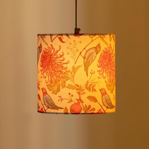 Image of ExclusiveLane 'Chirping Birds' Pendant Hanging Lights for Living Room (Set of 2, 8.1 Inch, Cotton Wrapped Over Polyvinyl) |Pendant Lights for Ceiling Lights for Living Room Hanging Lamps for Bedroom