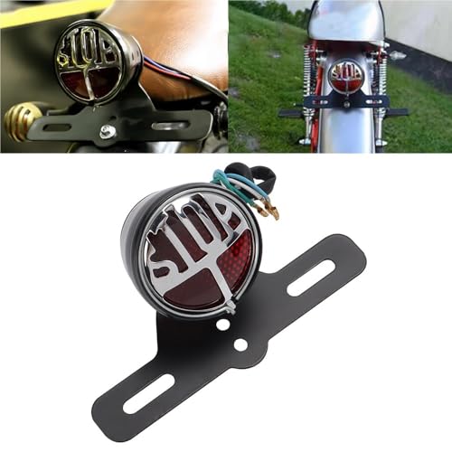 Luz de freno trasera para motocicleta de 12V con faro trasero redondo chopper 2