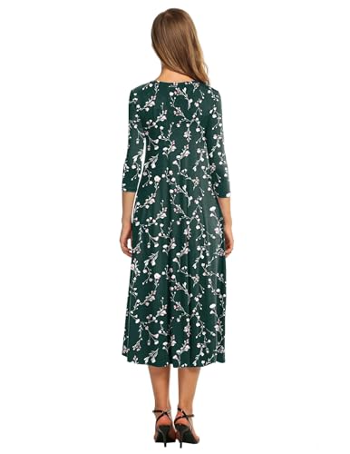 Image of HOTOUCH Women's 3 /4 Sleeve A-line and Flare Midi Long Dress