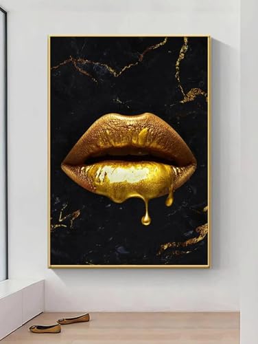 Affiche d'art mural de lèvres sexy pour créer une ambiance moderne dans votre salon