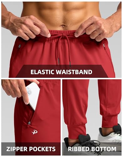 Image of Pudolla Men's Lightweight Jogger with Pockets 4-Way Stretch Sweatpants Workout Runing Athletic Track Pants