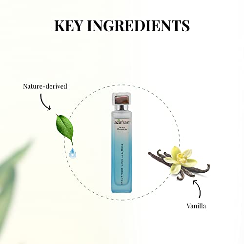 Image of Azafran Active Botanicals Fragrances - Dramatique Vanilla and Musk 80ml - Long Lasting Wood Fragrance, Alcohol-Free Organic Perfume for Men & Women, Ideal Birthday Gift for Men, No Parabens or Sulphates