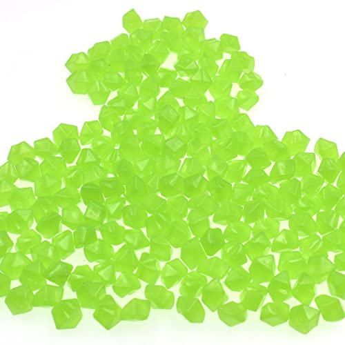 Qttlli 200Pcs Glow Pebbles Mini Size Diamond Shape Glow In The Dark Decorative Stones Rocks For Garden Flower Pot Fish Tank, Green B #TOP4
