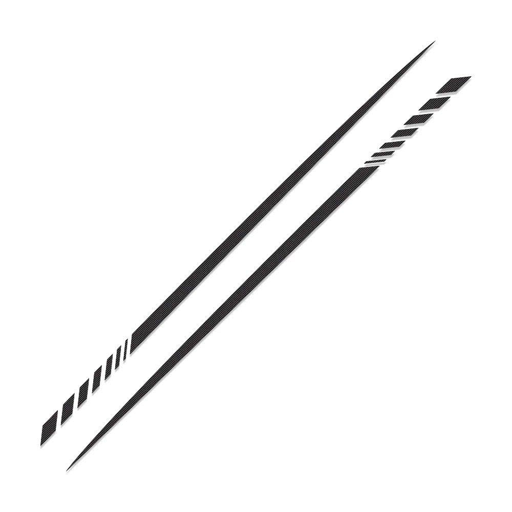 2pcs Car Long Stripe Waist Line Stickers Auto Both Side Body Vinyl DIY Decals Racing Sport Styling(Carbon)