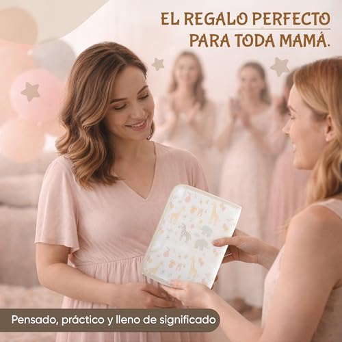 Miniatura 8 de Portadocumentos Bebé Para Cartilla Sanitaria Con Tarjetas De Crecimiento Y Primeros Logros, Carpeta Y Porta Documentos Bebé, Funda Libro De Salud, Regalo Para Baby Showers