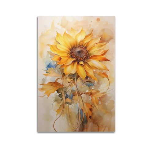 Impression sur toile tournesol moderne tableau décoration chambre 50x75