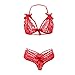 Women Lingerie Set Sexy Lace Bow Hollow Out Bodysuit Fashion See Through Underwear Outfit Open File Bra Sets