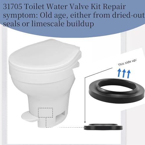 Image of 31705 RV Toilet Valve,RV Toilet Water Valve Replacement Kit for Thetford RV Toilet Parts 31705, fits all Aqua Magic V High /Low Models such as 31687 31683 31688
