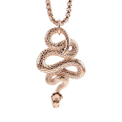 THE MEN THING ROSE GOLD GUARDIAN SNAKE - Pure Titanium Steel Pend...