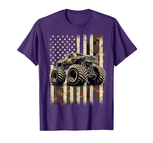 Monster Truck USA Flag 4th July T-Shirt