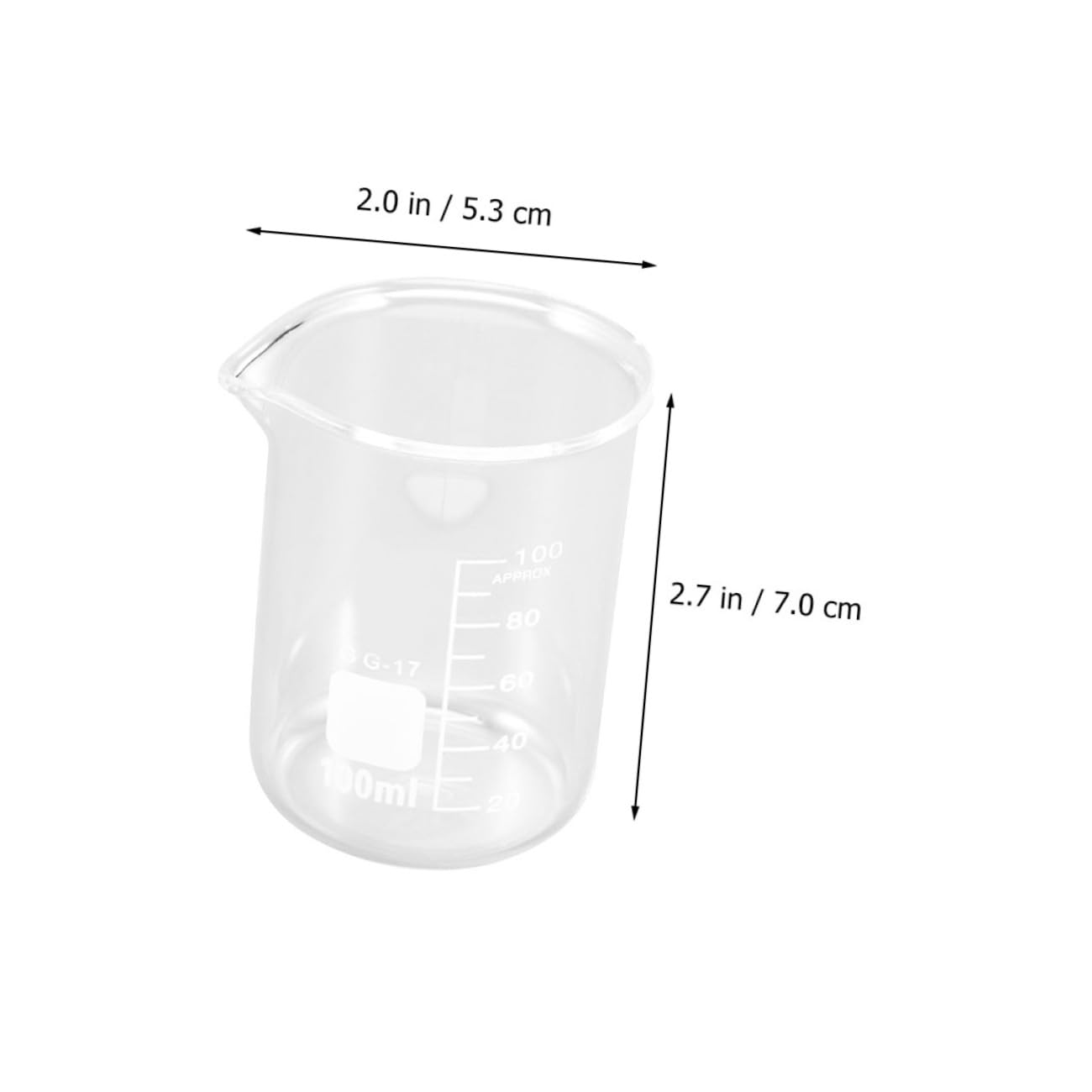 Lot de 10 Bécher de 100ml, Mesure Précise, en Verre