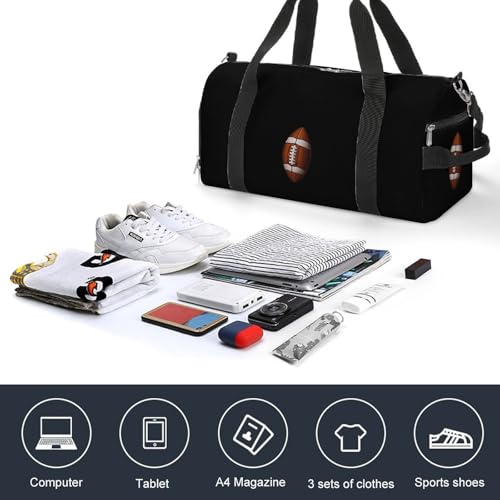 Football Gym Bag Travel Duffel Bag Sports Tote Bag Workout Bag Weekender Bag for Women Men4