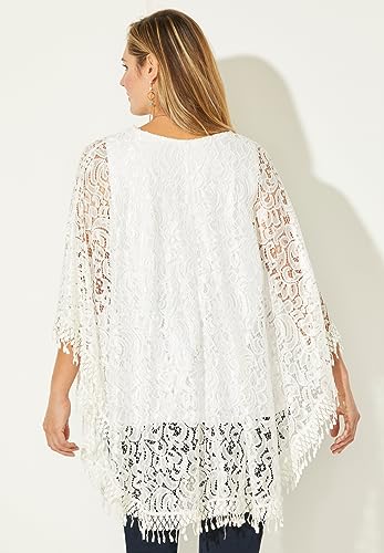 Catherines Women's Plus Size Anywear Stretch Lace Poncho2