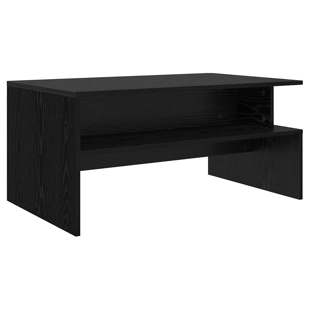 Mesa de centro de roble negro, 90 × 55 × 42,5 cm, 1 estante, 75 kg, para salón, oficina en casa