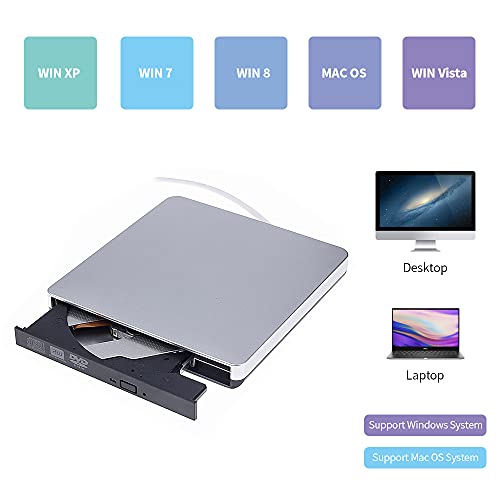 Henniu Unidade óptica externa ultrafina USB 3.0 Unidade de gravação de CD-RW DVD-RW Leitor de CD/DVD