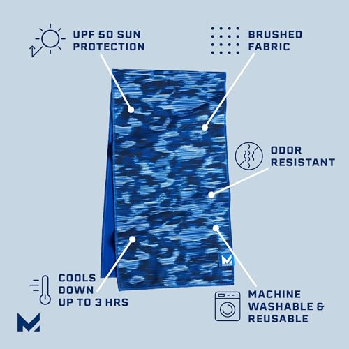 MISSION Max Plus Cooling Towel- Soft, Durable Microfiber – Cools Up to 3 Hours – UPF 50 Sun Protection – Machine Washable