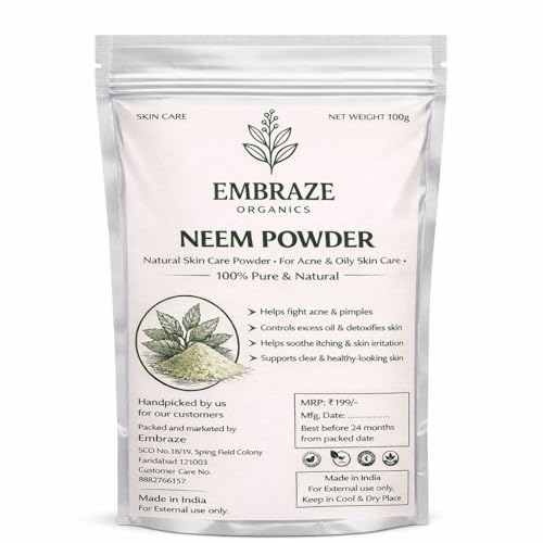 Image of Neem Powder for Skin Care (100g) | 100% Pure Natural Herbal Powder | Helps Fight Acne, Pimples, Oil Control & Skin Soothing Care