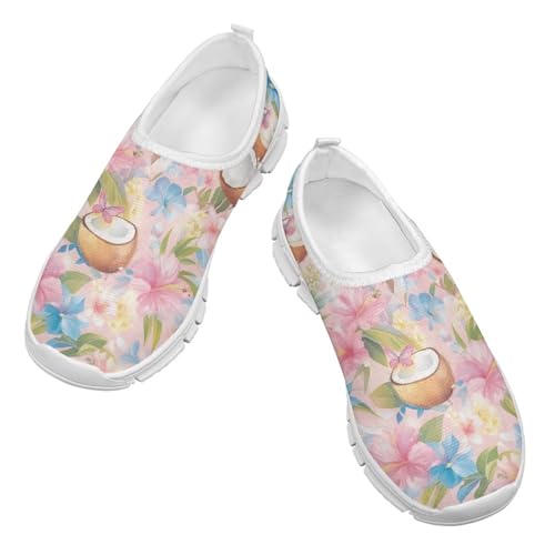 Kids Slip On Shoes for Girls with Flower Print, Non-Slip, Breathable, Easy Wear, for School, Camping, Picnic3