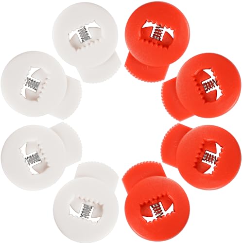 Leimir Glove Locks, 8-Pack Baseball/Softball Glove Lace Locks – Vibrant Colors, No Retie Knots, Spring-Lock Tech, Durable Design. (Mixed White-Red)