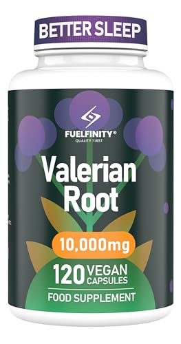 Potent Valerian Root Capsules | 10 000 mg Serving 120 Capsules | High Strength | Sleep Support Stress Management Relaxation Natural Remedy | Capsule Supplement (1 Large Pack)