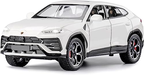 Image of Toy Cars for Boys Lambo Urus Car Toys for 3 4 5 6 7 8 Year Old Boy Metal Cars for Kids Diecast Model Cars with Light and Sound Birthday Gifts (White)