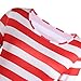 Family Matching Halloween Costume Set Red White Striped Long Sleeve Shirt Funny Cosplay Tee with Hat Nerd Glasses