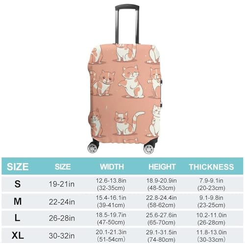 Cat's Movements Are Different Luggage Cover, Elastic Luggage Protector Fits 19-32in Suitcases, Washable & Anti-Scratch Suitcase Cover for Men Women S2
