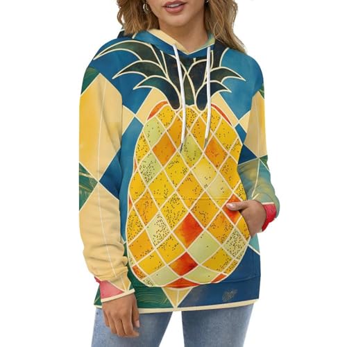 Sweatshirt ananas géométrique pullover idéal pour vos sorties urbaines