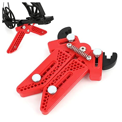 KURUGEILI Bogenschießen Bogenständer Faltbogen Ständer Bogen Jack Limbs Klemme Kickstand für Compound Bogen Jagd Zubehör 8 SHARROW Bogenschießen Bogenständer für Compoundbogen Kick Ständer Tragbare Einstellbare Bogen Halter Seitenständer für Compound Bogen (Rot)