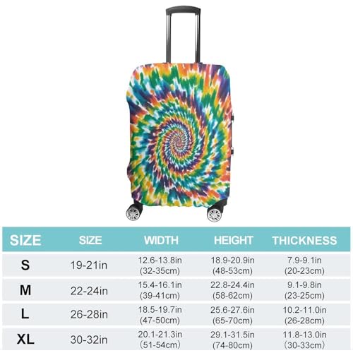 Colorful Spiral Tie Dye Travel Luggage Cover Washable Anti-scratch Suitcase Protector Dustproof Protective Cover Case for Wheeled Luggage Fits 19-32 Inch Luggage2