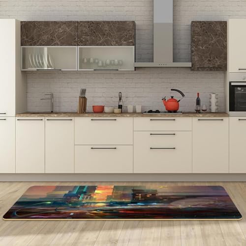 Tapete de cocina de 2 piezas alfombra antideslizante lavable y absorbente para lavadero 3