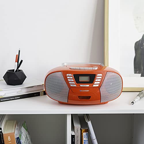 BLAUPUNKT B 120, Bluetooth cd-speler - draagbare cassetterecorder & kinderen cd-speler met Bluetooth-functie, PLL FM-radio, AUX & USB-aansluiting, met handvat, kleur: rood - Image 3