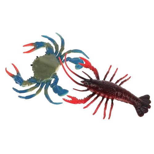 SUPVOX 2個 水族館の装飾 飾りエビ ルアー 人工シミュレーションカニ 魚のエサ 水槽の付属品 水槽用流木 デコレーションシュリンプシュリンプ 水槽の装飾 カニを学ぶ カニのおもちゃ 塩ビ