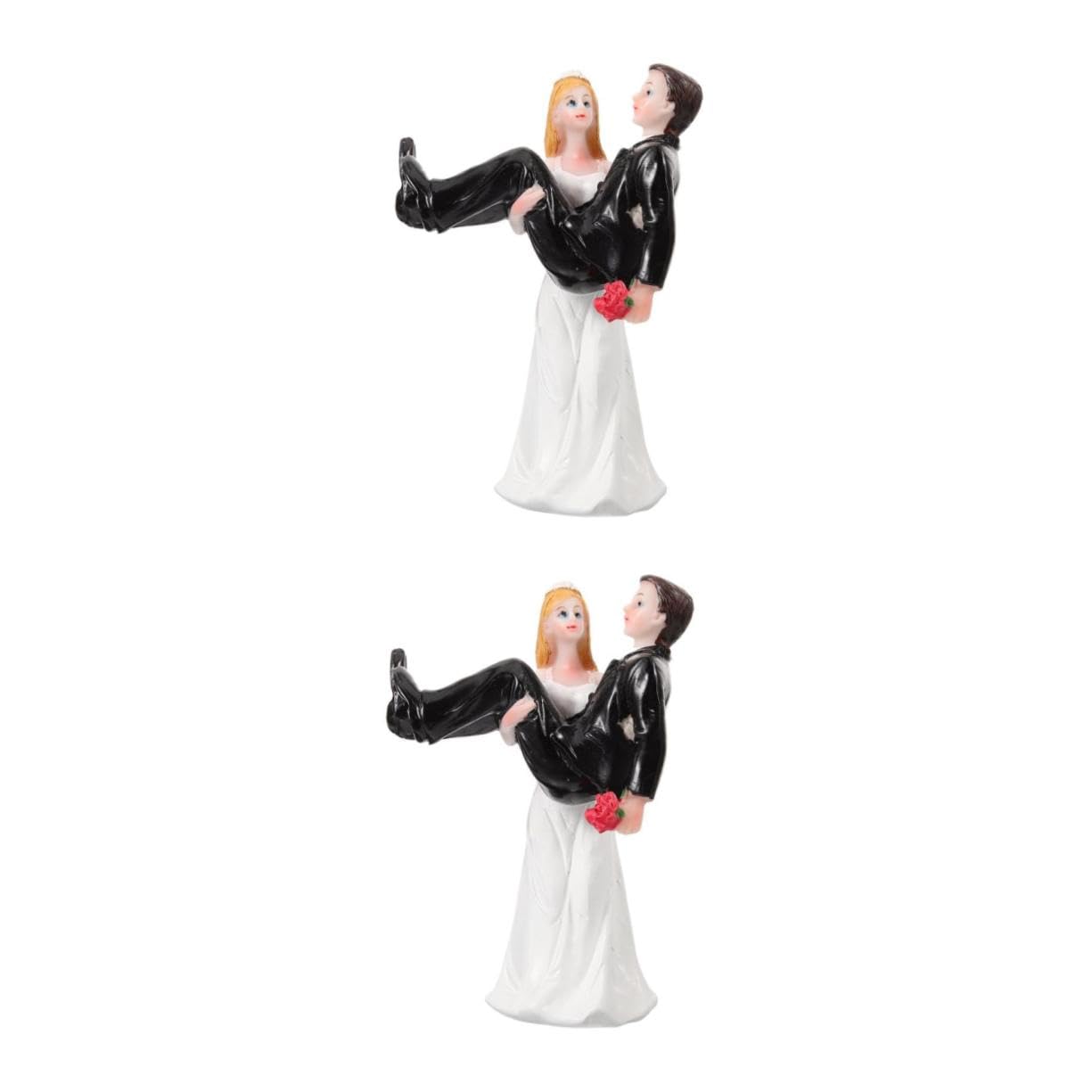 SOLUSTRE 2stücke Brautpaar Figuren Resin Hochzeitsdeko Tortenaufsatz Für Romantische Anlässe Kreative Hochzeitstorte Als Erinnerungsstück Und Fotokabinen-Requisite