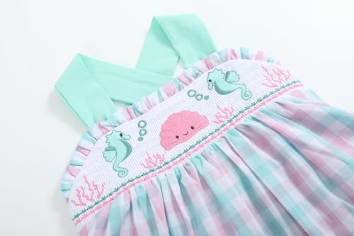 Baby and Girls Seashell Smocked Sundress3