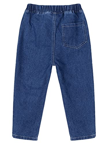 Toddler Little Boys Pull On Jeans Elastic Waist Denim Pants with Pockets Bottoms Outfits4