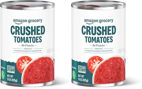 Amazon Grocery, Crushed Tomatoes in Purée, 15 Oz, Pack of 2 (Previously Amazon Fresh, Packaging May Vary)