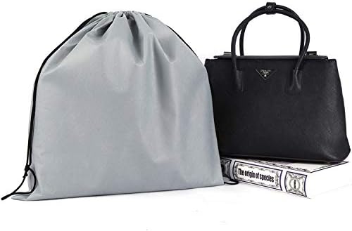 2 Piece Non-Woven Breathable Dust-Proof Drawstring Storage Pouch (Gray)