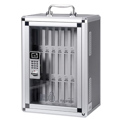JSGHGDF Caja de seguridad inteligente para teléfono con doble asa portátil de seguridad para almacenamiento seguro en varios entornos, caja escolar